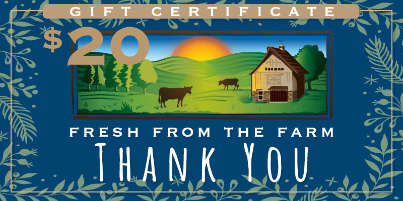 #20 gift certificate thank you