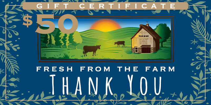 $50 gift certificate thank you