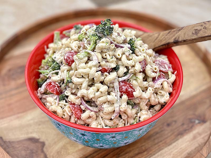 Herby Parmesan Ranch Pasta Salad