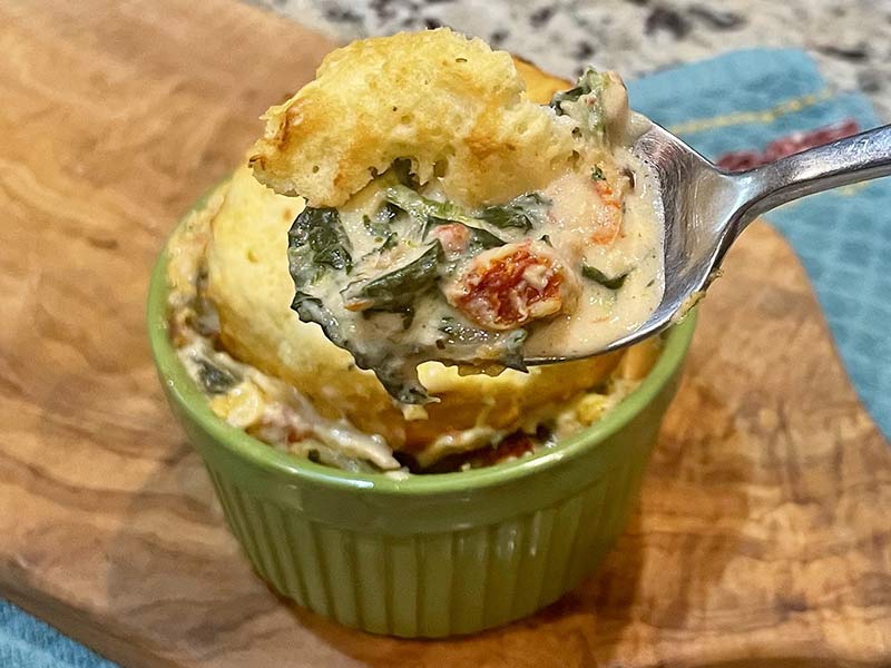 Recipe: Spinach Rosemary Chicken Cheddar Mini Casseroles